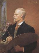 Walter Crane Self-Portrait oil on canvas